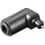 Goobay 11925 Toslink digitálny audio adaptér 90° uhlový optický audio adaptér samica na samca čierny