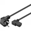 Goobay 51320 napájací kábel, Schuko konektor samec (zahnutý) na IEC C13 konektor samica, čierny, 5 m