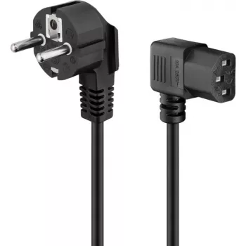 Goobay 51320 napájací kábel, Schuko konektor samec (zahnutý) na IEC C13 konektor samica, čierny, 5 m