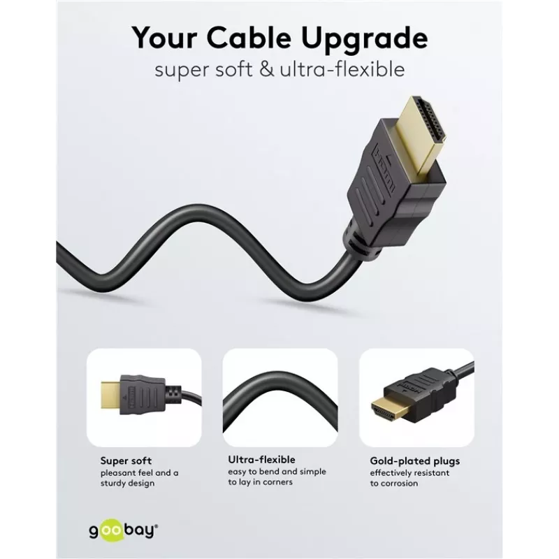 Goobay 80105 Soft High-Speed HDMI kábel s Ethernetom - 5 m čierny