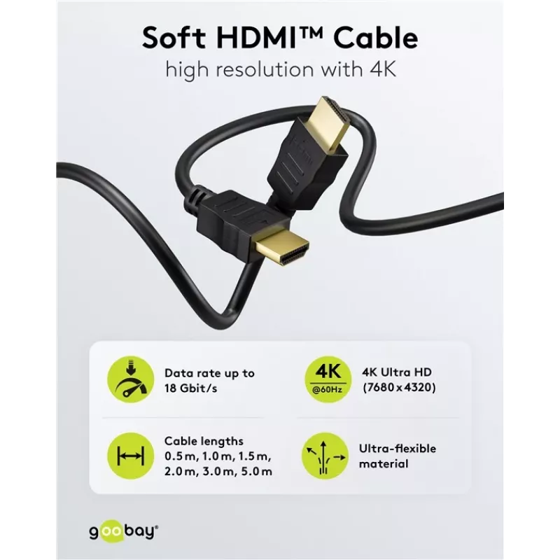 Goobay 80105 Soft High-Speed HDMI kábel s Ethernetom - 5 m čierny