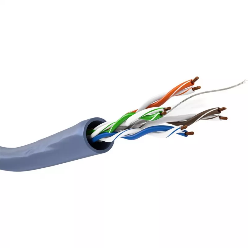 Goobay Cat 6a U/UTP sieťový kábel, 305 m, plná meď, AWG 23, LSZH, modrý (96097)