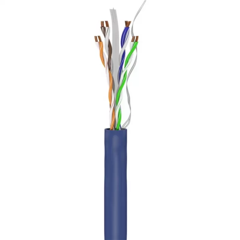 Goobay Cat 6a U/UTP sieťový kábel, 305 m, plná meď, AWG 23, LSZH, modrý (96097)