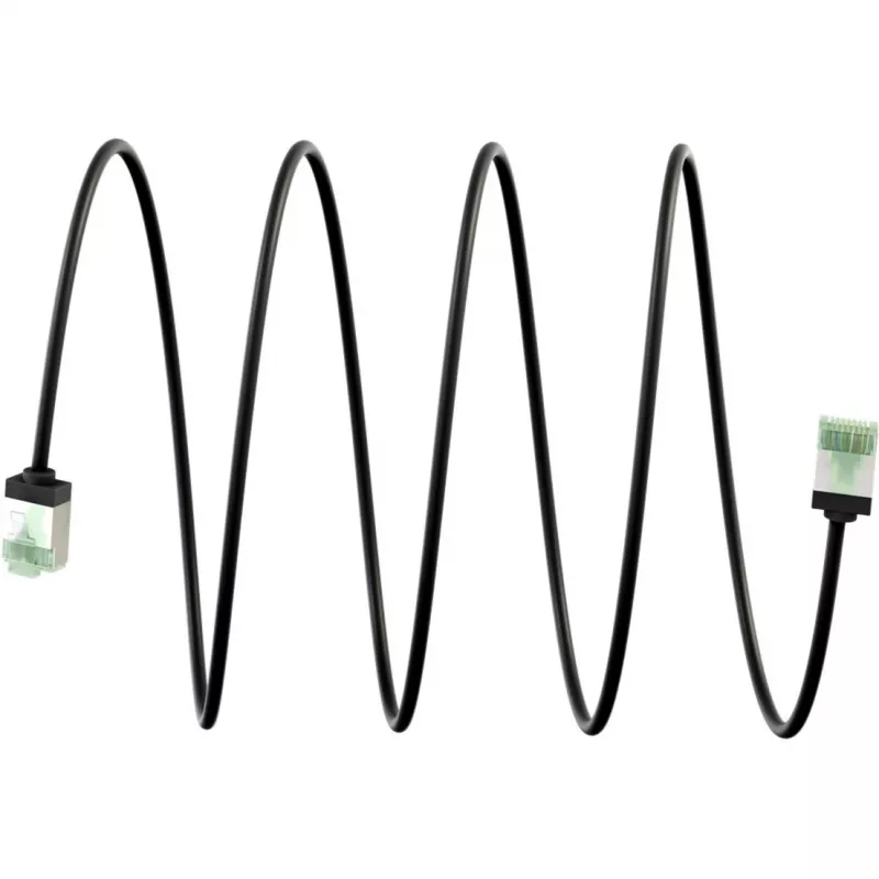 Goobay Ultraflexibilný prepojovací kábel Cat 8.1 Slim U/FTP, extra krátke konektory, 5 m, čierny (74356)