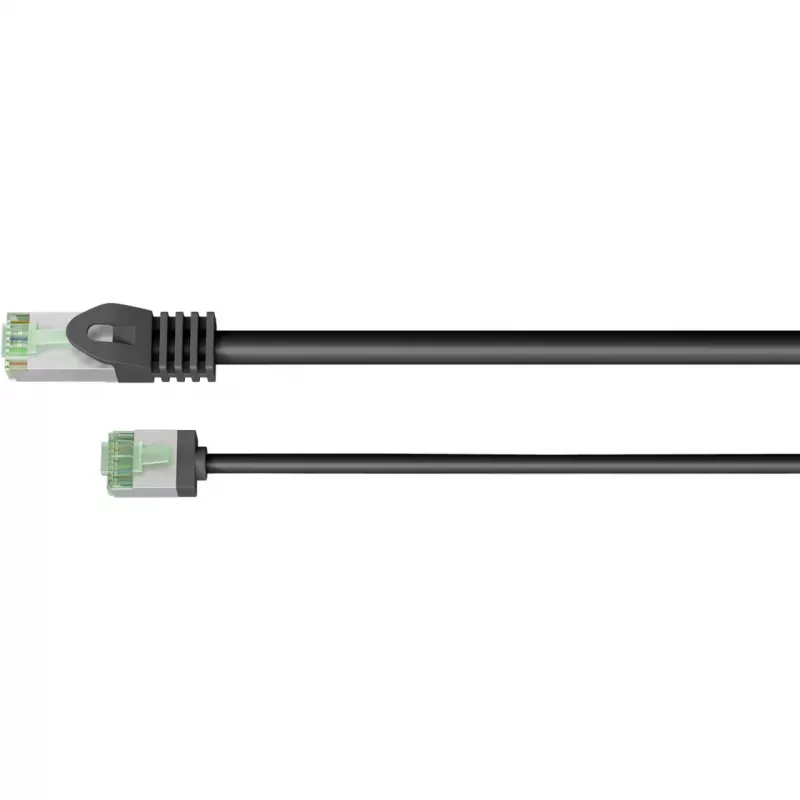 Goobay Ultraflexibilný prepojovací kábel Cat 8.1 Slim U/FTP, extra krátke konektory, 5 m, čierny (74356)