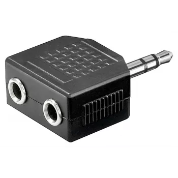 Goobay AUX adaptér pre slúchadlá 3,5 mm jack 1-na-2 rozbočovač, 0,2 m, čierny