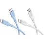 Goobay Ice Breeze sada 2x USB-C silikónový kábel, 1,5 m, modrá & biela (81257)