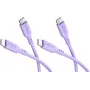 Goobay sada 2x USB-C silikónový kábel, 1,5 m, fialová (81249)