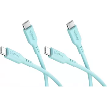 Goobay sada 2x USB-C silikónový kábel, 1,5 m, tyrkysová (81248)