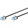 GOOBAY ultra-flexibilný Cat.6a Slim patch kábel, U/FTP (čierny, 2m, extrakrátke konektory) 74319