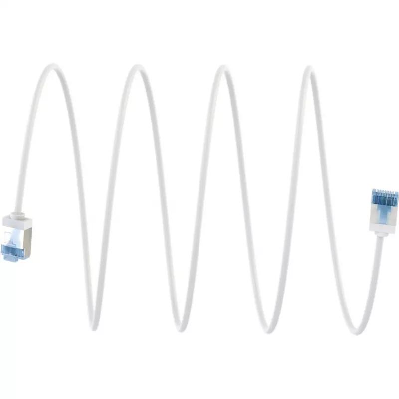 GOOBAY Ultra-flexibilný Cat.6a Slim patch kábel, U/FTP, biely, 3 m, extra krátke konektory