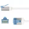 GOOBAY ultra flexibilný Cat.6a Slim patch kábel U/FTP, biely, 5 m, extra krátke konektory