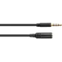 Good Connections 3,5 mm 4-pólový TRRS audio predlžovací kábel, konektor samec na konektor samica, 1,5 m, čierny AS-35V4B15
