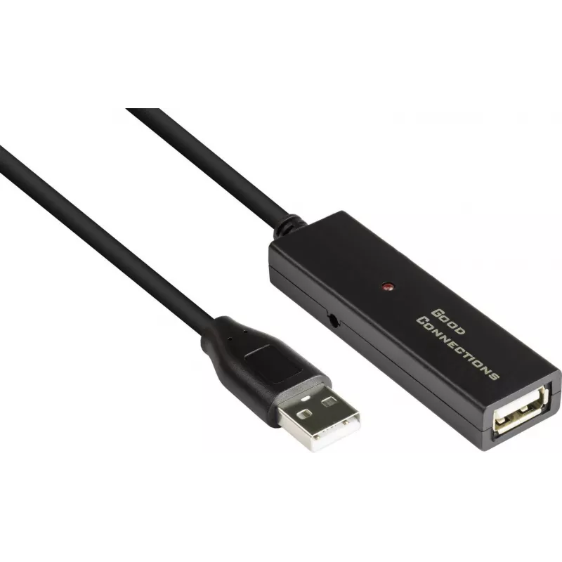 Good Connections GC-M0134 USB 2.0 predlžovací kábel 20 m čierny so zosilňovačom signálu