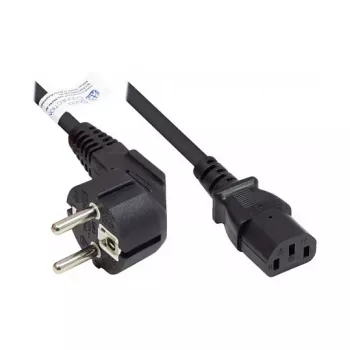 Good Connections Schuko na IEC C13 napájací kábel, uhlový konektor, 1,5 m, čierny