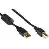 Good Connections USB 2.0 kábel A na B s feritovým jadrom, pozlátený, čierny, 1m