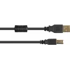 Good Connections USB 2.0 kábel A na B s feritovým jadrom, pozlátený, čierny, 1m