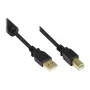 Good Connections USB 2.0 kábel A na B s feritovým jadrom, pozlátený, čierny, 1m