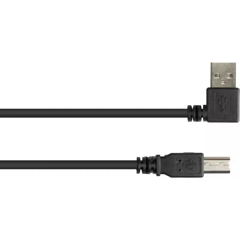 Good Connections USB 2.0 kábel Type-A zahnutý na Type-B - čierny - 0,5 m