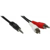 GoodConnections 3,5mm stereo jack na 2x RCA konektor samec audio kábel 2,5m čierna AS-352C