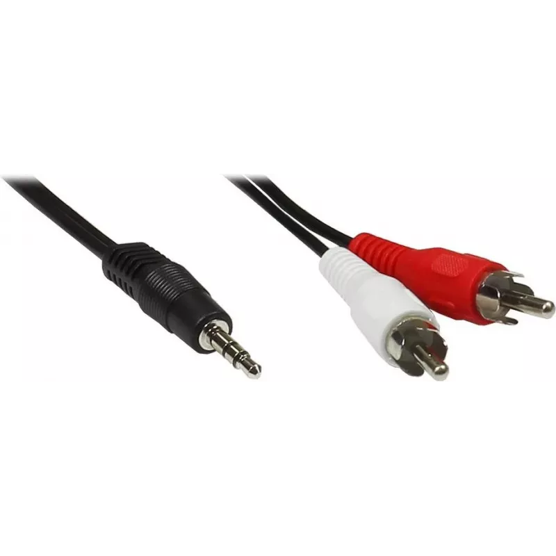 GoodConnections 3,5mm stereo jack na 2x RCA konektor samec audio kábel 2,5m čierna AS-352C