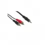 GoodConnections 3,5mm stereo jack na 2x RCA konektor samec audio kábel 2,5m čierna AS-352C