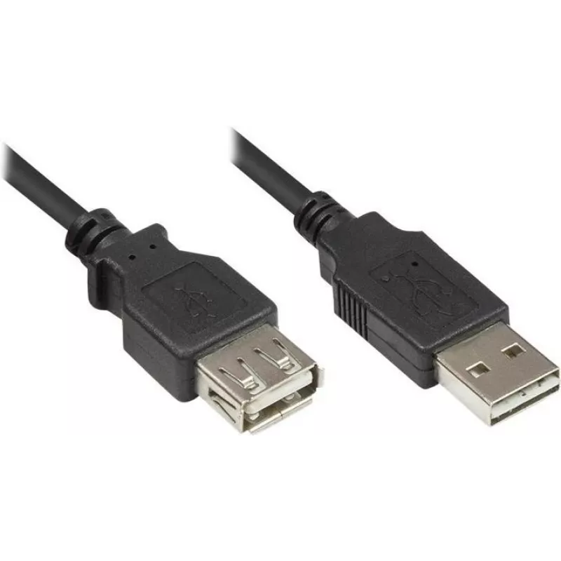 GoodConnections Alcasa 2511-EU01 USB 2.0 predlžovací kábel, USB-A konektor samec na USB-A konektor samica, 1,8 m, čierny