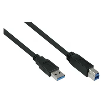 GoodConnections Alcasa UK30P-AB-005S USB 3.2 Gen 1 kábel, USB-A na USB-B, 0,5 m, čierny