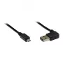 GoodConnections Alcasa USB 2.0 A na Micro-B kábel, zahnutý, pozlátený, 1m, čierny