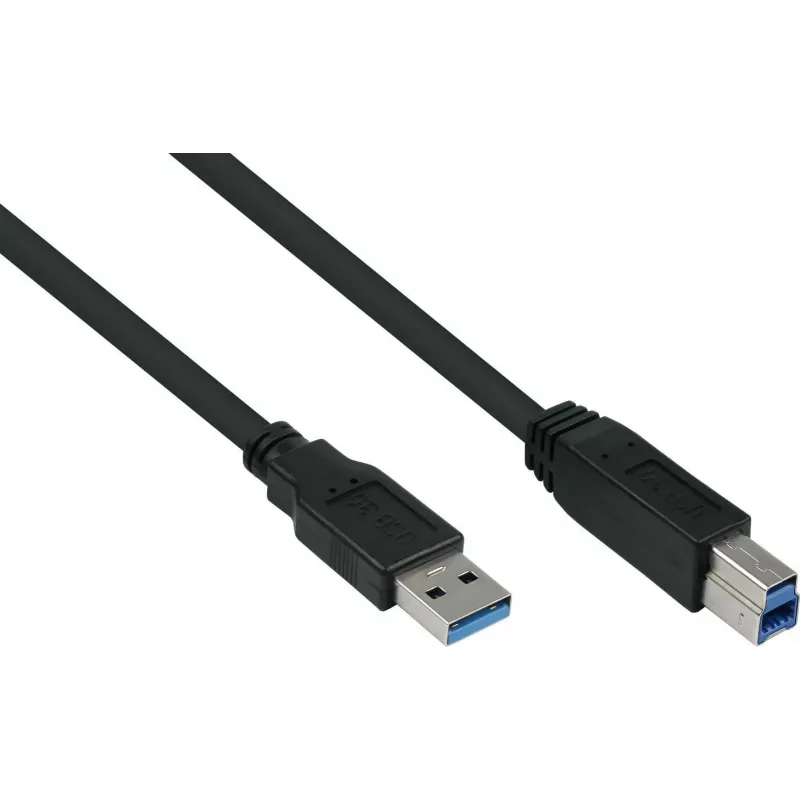 GoodConnections Alcasa USB 3.2 Gen 1 kábel A na B 1,8 m čierny