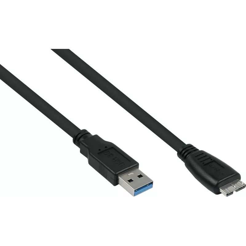 GoodConnections Alcasa USB 3.2 Gen 1 kábel, USB-A na Micro-B, 1,8 m, čierny