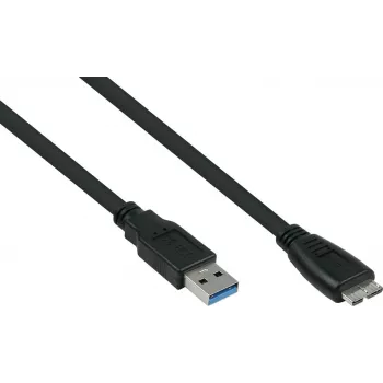 GoodConnections Alcasa USB 3.2 Gen 1 kábel, USB-A na Micro-B, 3 m, čierny UK30P-AMB-030S