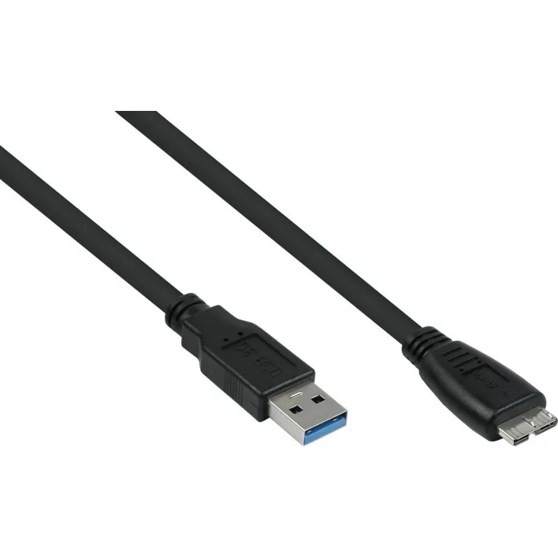 GoodConnections Alcasa USB 3.2 Gen 1 kábel, USB-A na Micro-USB B, 1 m, čierny