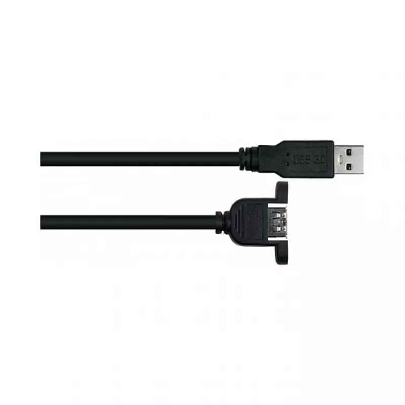 GoodConnections Alcasa UK30P-AEA-020S USB 3.0 Predlžovací kábel na montáž do panela, USB-A samec na USB-A samica, 2 m, čierny