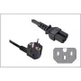 GoodConnections zahnutý napájací kábel Schuko na IEC-C15, 1,8m, čierny, 10A/250V, H05VV-F, spotrebiče 1501-18