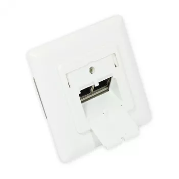 GoodConnections Cat. 6 sieťová zásuvka, 2xRJ45, tienená, pod omietku, dizajnovo kompatibilná, vertikálny vstup kábla, signálna biela (RAL 9003), GC-N0024