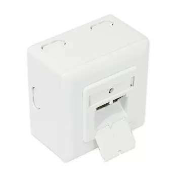 GoodConnections Cat.6 sieťová zásuvka, 2xRJ45, tienená, na omietku, vertikálny vstup kábla, signálna biela RAL9003 (GC-N0026)