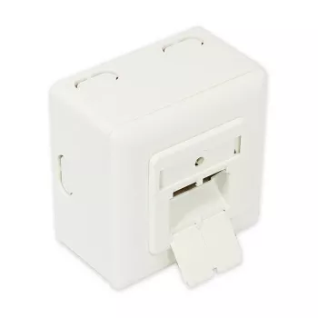 GoodConnections Cat.6 sieťová nástenná zásuvka, 2xRJ45, tienená, na omietku, perlová biela RAL1013, GC-N0027