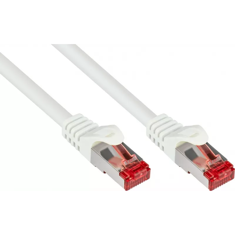 GoodConnections Cat.6 S/FTP patch kábel s ochranou proti zlomeniu, PiMF, PVC, 250MHz, biely, 20m (8060-200W)