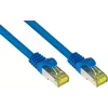 GoodConnections Cat.7 S/FTP RJ45 patch kábel, 15m, modrý, bezhalogénový, 600MHz, ochrana západky 8070R-150B