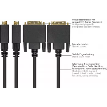 GoodConnections DisplayPort na DVI-D 24+1 prepojovací kábel - 24K pozlátené kontakty - OFC - čierna - 5 m