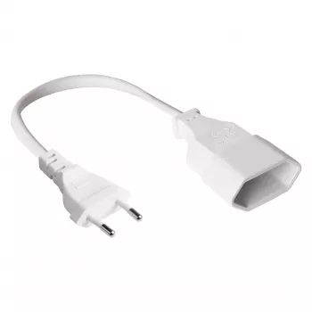 GoodConnections euro predlžovací kábel 3m, biely, euro konektor samec CEE 7/16 na euro zásuvku, 0,75 mm²