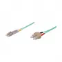 GoodConnections optický patch kábel duplex OM3 multimódový 50/125 µm LC/SC, LSZH, reverzibilná polarita, 5m, aqua
