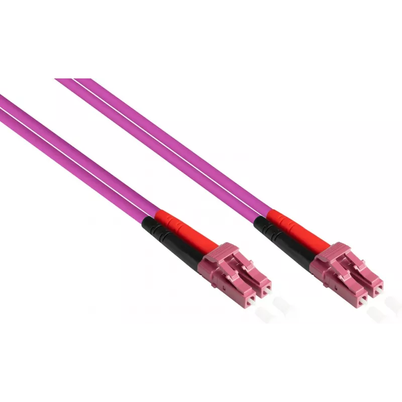 GoodConnections LC/LC Duplex OM4 Multimode vláknový patch kábel, 2 m, aqua, LSZH LW-802LC4
