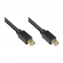 GoodConnections Mini DisplayPort 1.2 kábel, konektor samec na konektor samec, pozlátený, čierny, 1 m