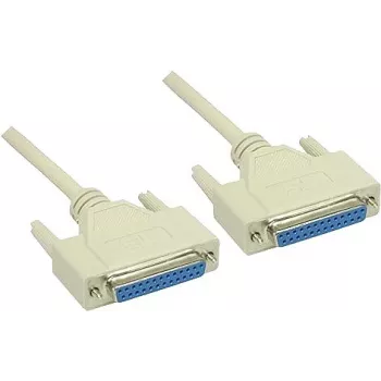 GoodConnections nulový modemový kábel DB25 konektor samica na DB25 konektor samica 1,8 m sivý RS-232 sériový krížený 4030