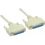 GoodConnections nulový modemový kábel DB25 konektor samica na DB25 konektor samica 1,8 m sivý RS-232 sériový krížený 4030