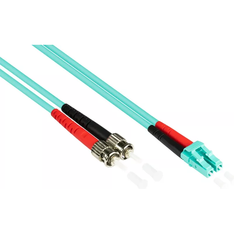 GoodConnections OM3 Duplex multimódový optický patch kábel LC/ST, 50/125, LSZH, vymeniteľná polarita, 1m