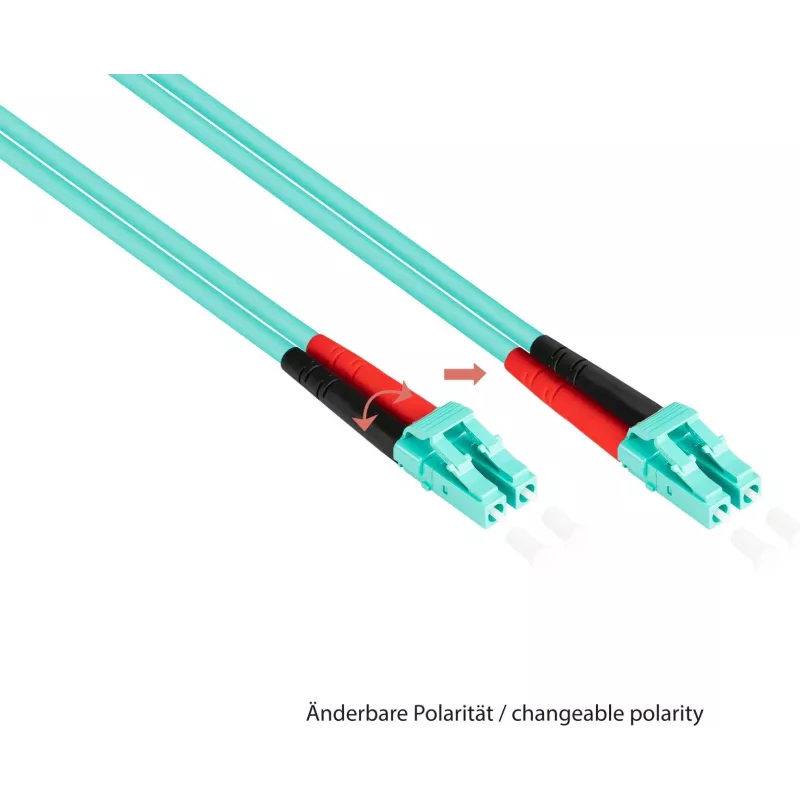 GoodConnections OM3 Duplex multimódový optický patch kábel LC/ST, 50/125, LSZH, vymeniteľná polarita, 1m
