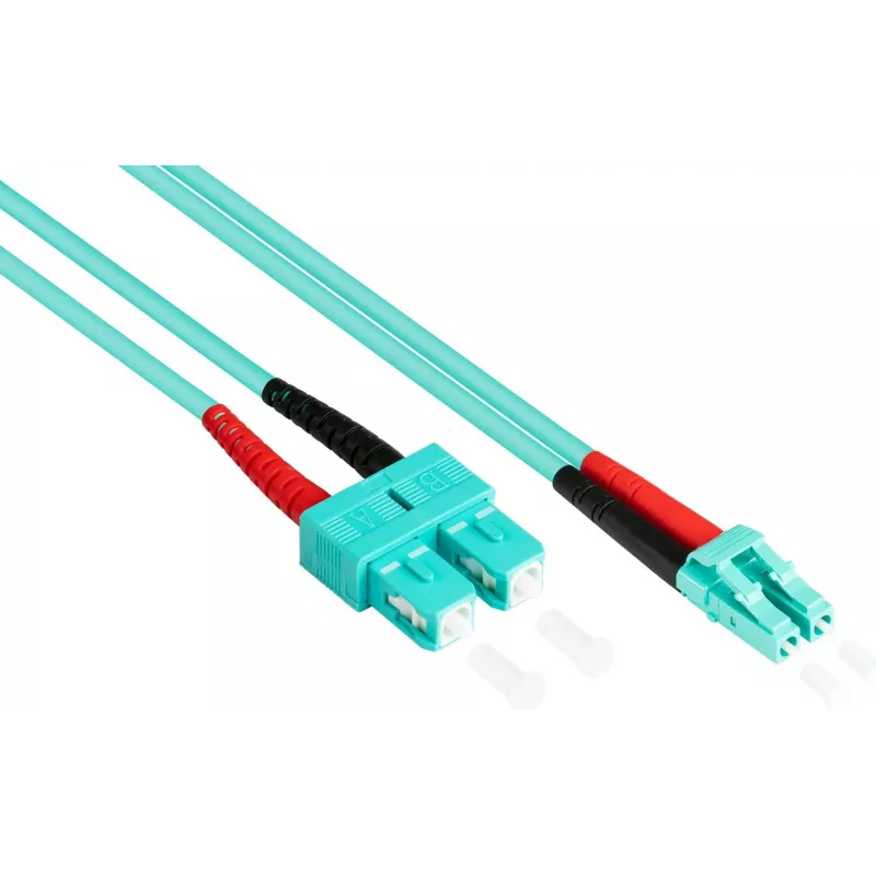 GoodConnections OM3 duplex multimode LWL patch kábel SC na LC, 50/125 µm, 1 m, LSZH aqua LW-801LS3